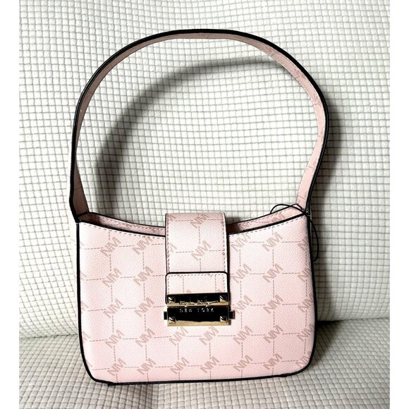 Nicole Miller Handbags - Nicole Miller Hand Bag, Rose Blush, Fold Over Strap w/Closure